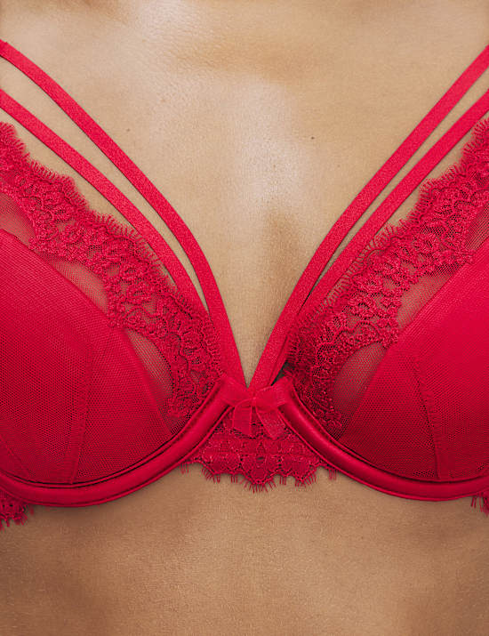 Plunge-bh met beugel en borduursel, model Magda (cupmaten A-E)