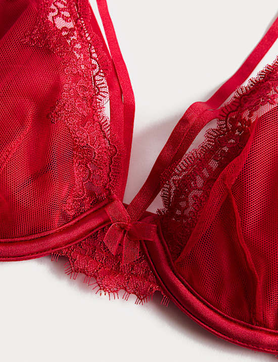 Plunge-bh met beugel en borduursel, model Magda (cupmaten A-E)