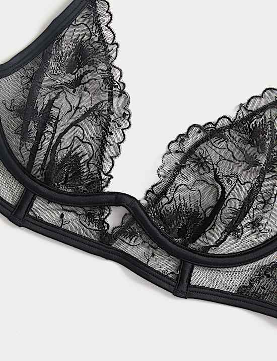 Arianna Embroidery Wired Longline Plunge Bra (A-E)