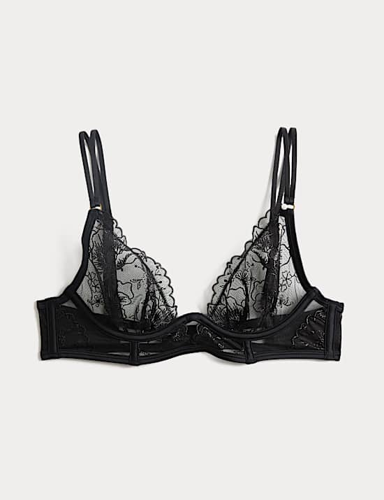 Arianna Embroidery Wired Longline Plunge Bra (A-E)