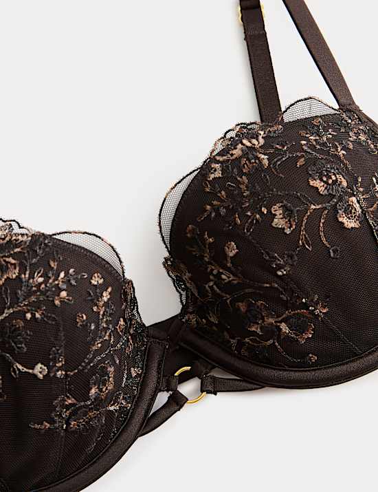 Mia Leopard Wired Push Up Balcony Bra