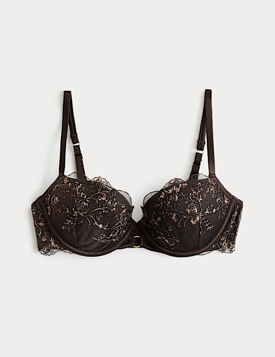 Mia Leopard Wired Push Up Balcony Bra