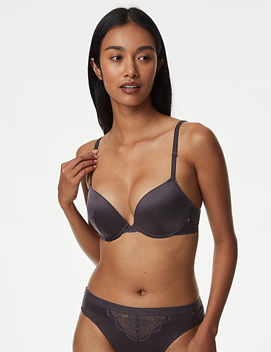 Ines Satin Wired Push-Up Bra A-E