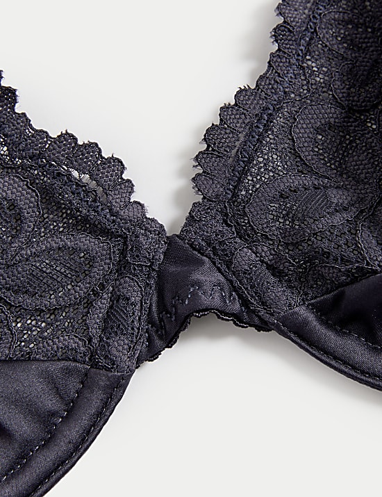 Ines Satin Wired Plunge Bra A-E