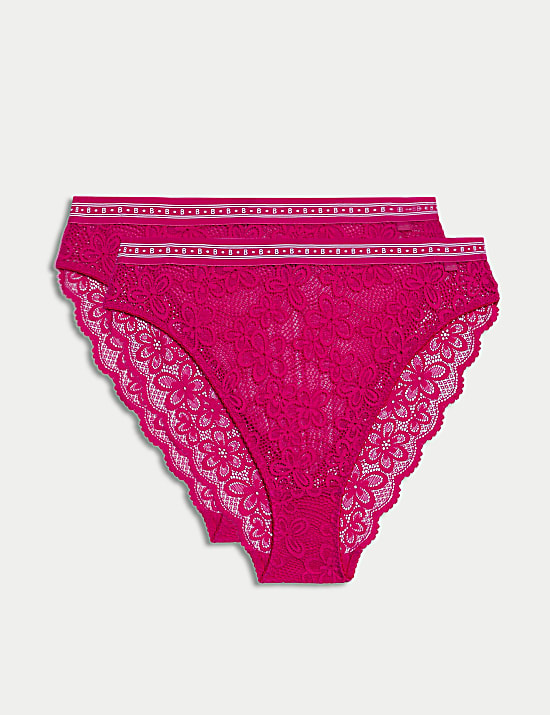 2er-Pack hoch geschnittene Slips mit hoch ausgeschnittenem Bein