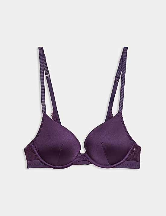 Soutien-gorge push-up plongeant Ella &agrave; armatures et bordures en dentelle (bonnets A&nbsp;&agrave;&nbsp;E)