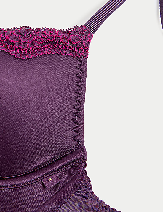 Ella Lace Wired Longline Plunge Bra A-E