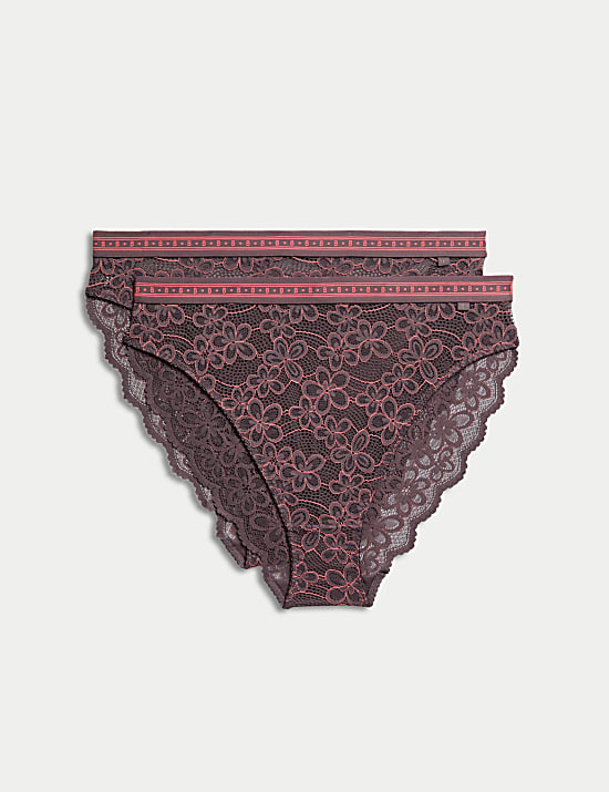 Pack de 2 braguitas de corte y talle alto Cleo