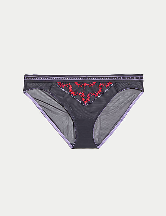 Farina Embroidered High Leg Knickers