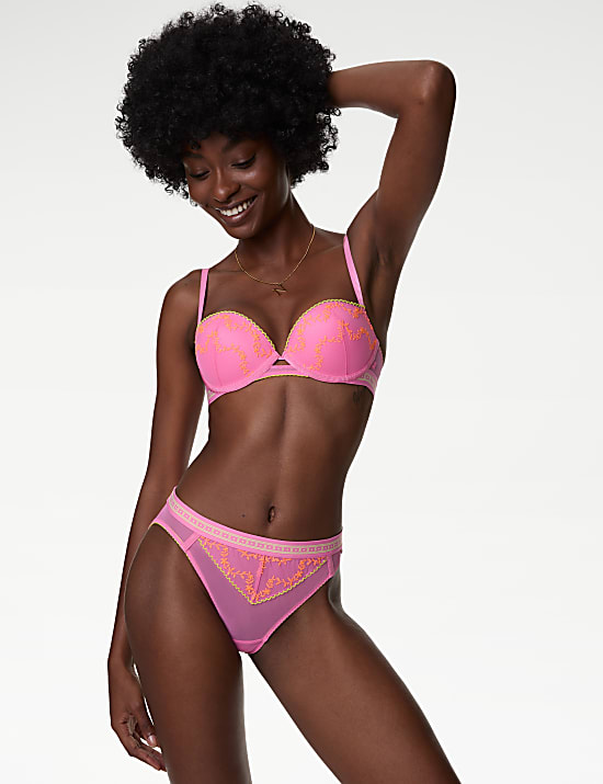 Farina Embroidered High Leg Knickers