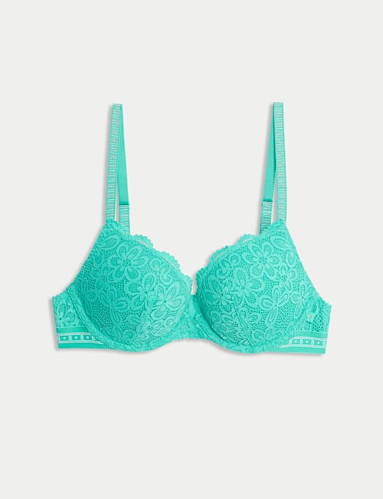 Cleo Lace Wired Push Up Plunge Bra A-E