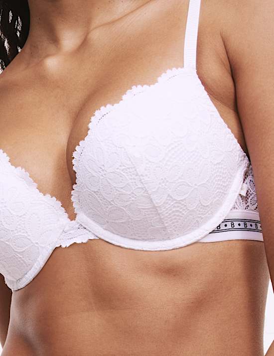 Cleo Lace Wired Push Up Plunge Bra A-E