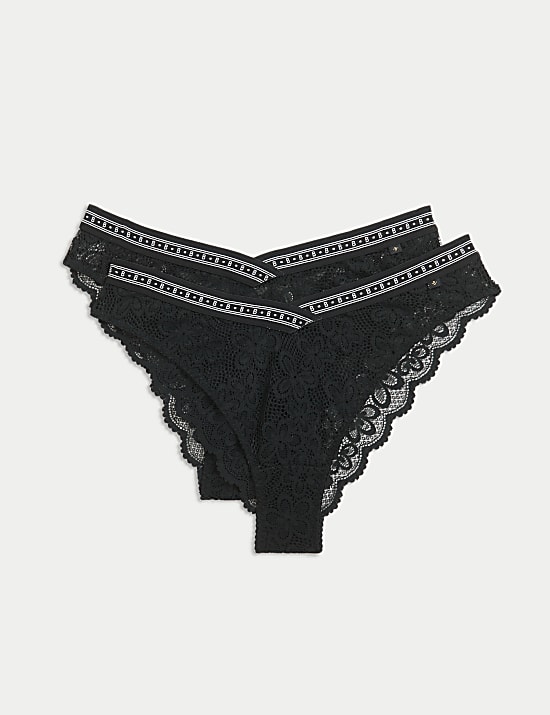 2pk Cleo Lace Miami Brazilian Knickers