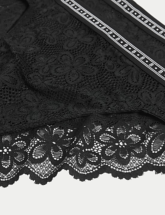 2pk Cleo Lace High Waisted High Leg Knickers