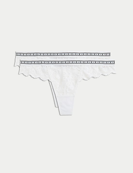 2pk Cleo Lace Thongs