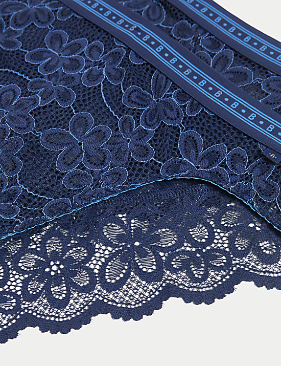 2pk Cleo Lace High Waisted High Leg Knickers