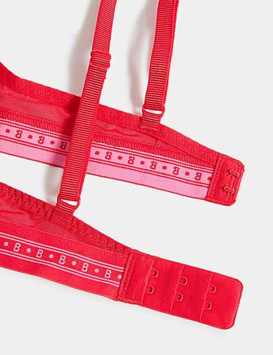 Alma Flock & Lace Wired Plunge Bra (A-E)