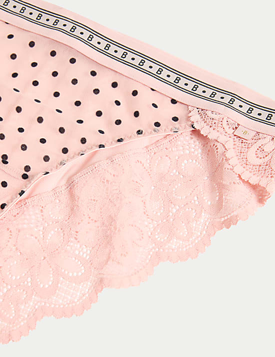 Σλιπ μπικίνι Alma με ύφασμα flock & δαντέλα