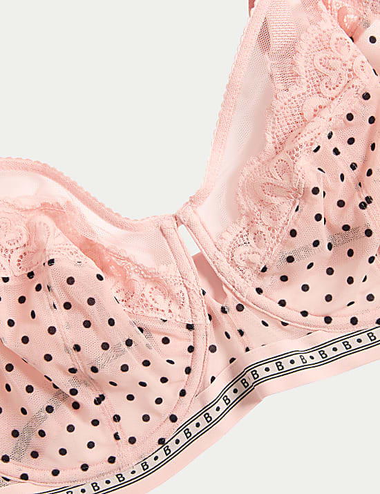 Alma Flock & Lace Wired Minimiser Bra (C-G)