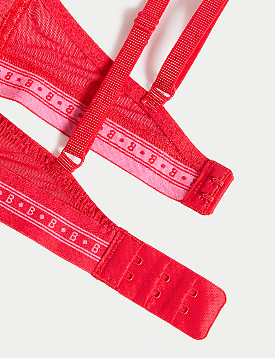 Alma Flock & Lace Wired Balcony Bra (A-E)