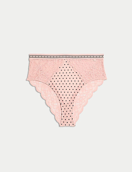 Ψηλόμεσο σλιπ brazilian Alma με δαντέλα