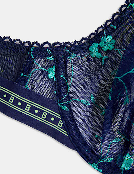 Karina Embroidery Wired Plunge Bra (A-E)