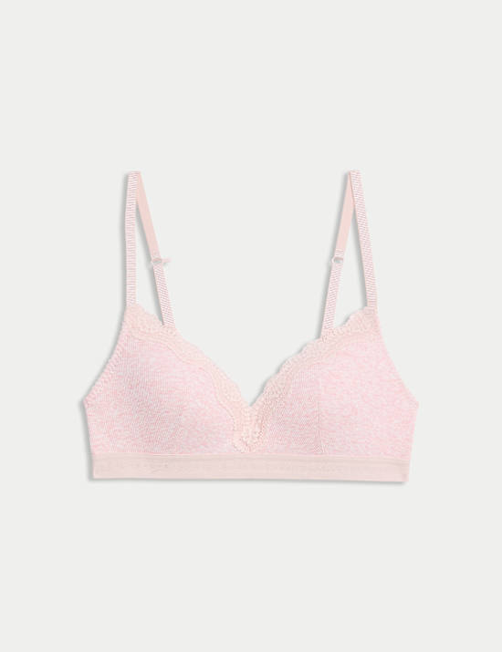 Lotta Ribbed Non-Wired Plunge Bra with Cotton (A-E)