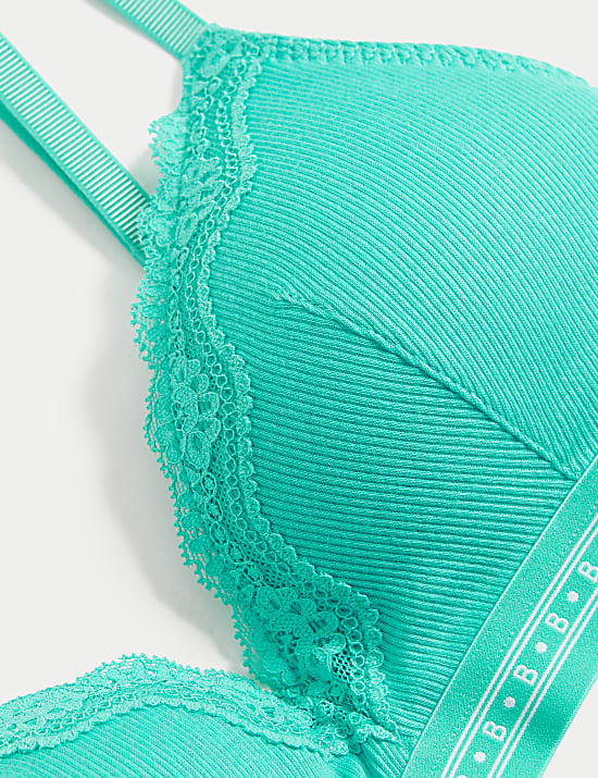 Lotta Ribbed Non-Wired Plunge Bra with Cotton (A-E)