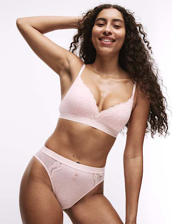 2pk Lotta High Waisted High Leg Knickers with Cotton