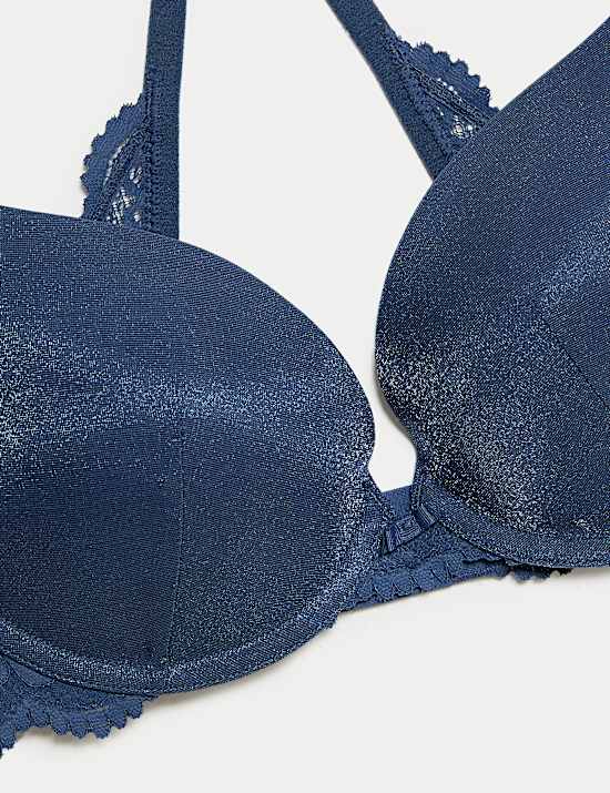 Hanna Glossie Wired Push-Up Plunge Bra (A-E)