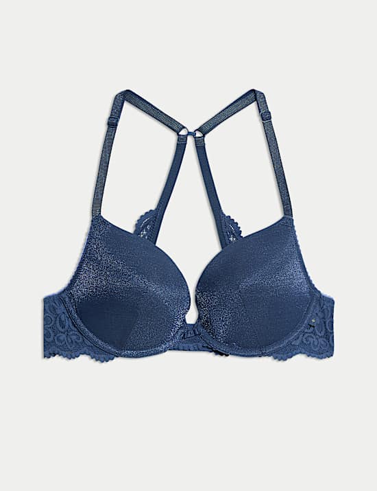 Hanna Glossie Wired Push-Up Plunge Bra (A-E)