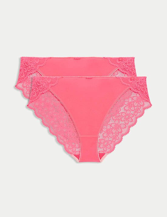 2pk Hanna Glossie High Leg Knickers