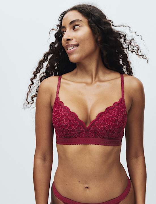 Cleo Lace Non Wired Plunge Bra (A-E)