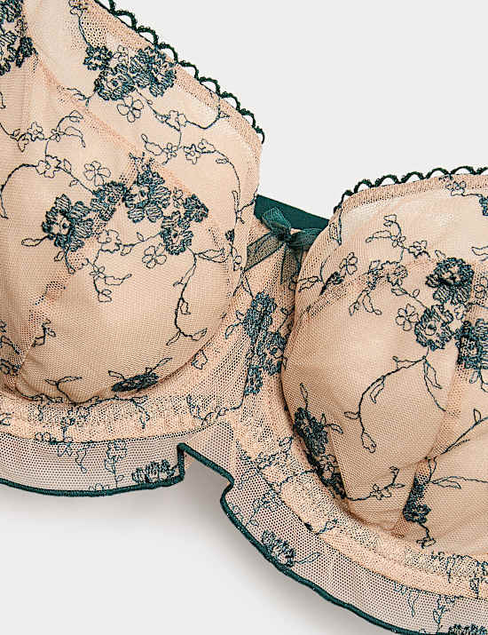 Helena Embroidery Wired Demi Cup Bra (F-H)