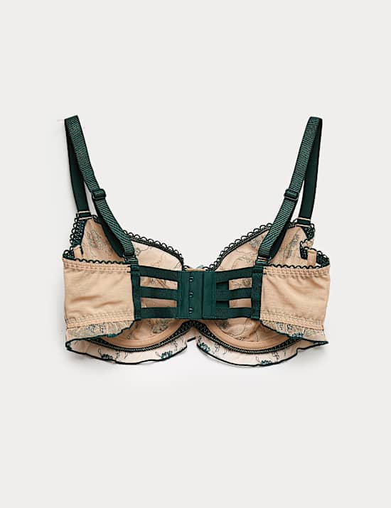 Helena Embroidery Wired Demi Cup Bra (F-H)