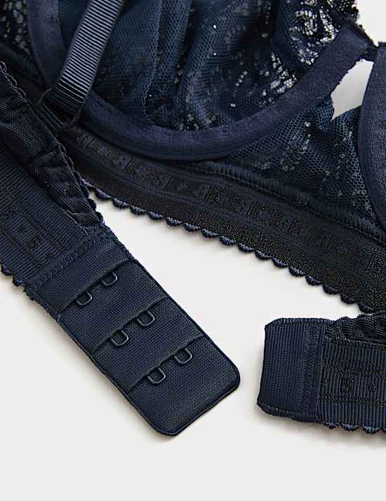 Cleo Sequin Lace Wired Balcony Bra (A-E)