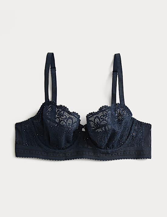 Cleo Sequin Lace Wired Balcony Bra (A-E)