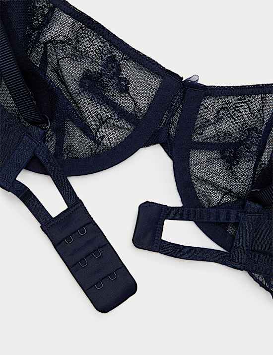 Helena Embroidery Wired Demi Cup Bra (A-E)