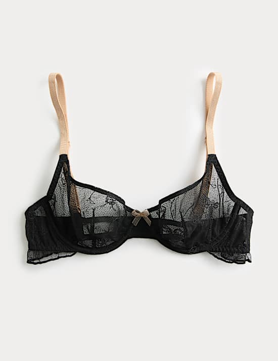 Helena Embroidery Wired Demi Cup Bra (A-E)