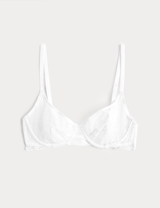Helena Embroidery Wired Demi Cup Bra (A-E)