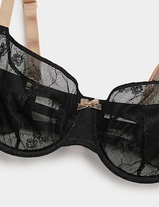 Helena Embroidery Wired Demi Cup Bra (F-H)