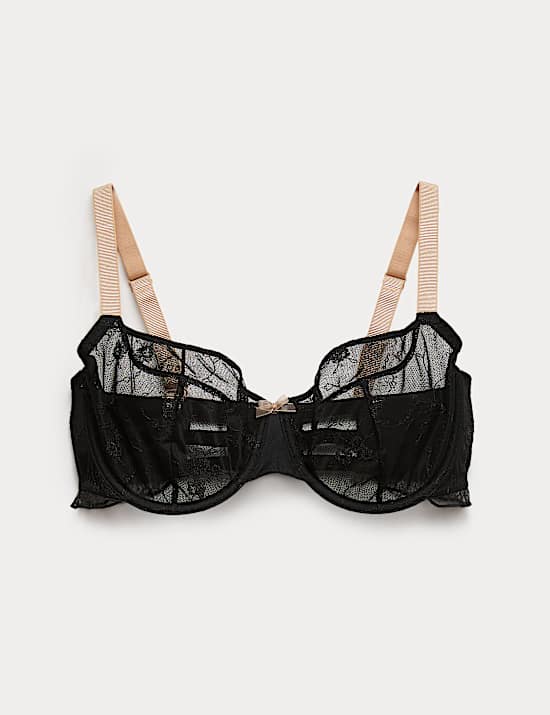 Helena Embroidery Wired Demi Cup Bra (F-H)