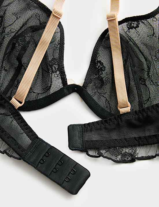 Helena Embroidered Wired Plunge Bra (A-E)