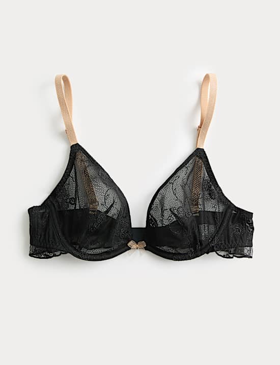 Helena Embroidered Wired Plunge Bra (A-E)