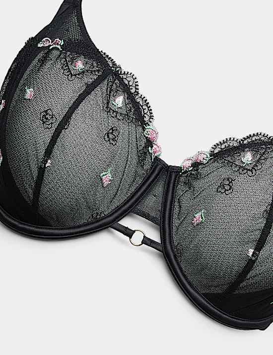 חזיית Leah רקומה עם ברזלים וחצי קאפ (מידות +F&lrm;)