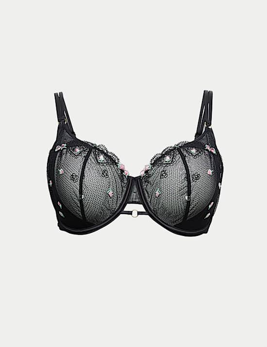 חזיית Leah רקומה עם ברזלים וחצי קאפ (מידות +F&lrm;)