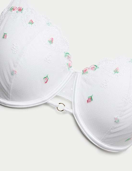Leah Embroidery Wired Demi Cup Bra F+