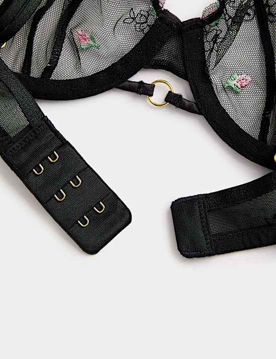 חזיית Leah רקומה עם ברזלים וחצי קאפ (מידות A-E)