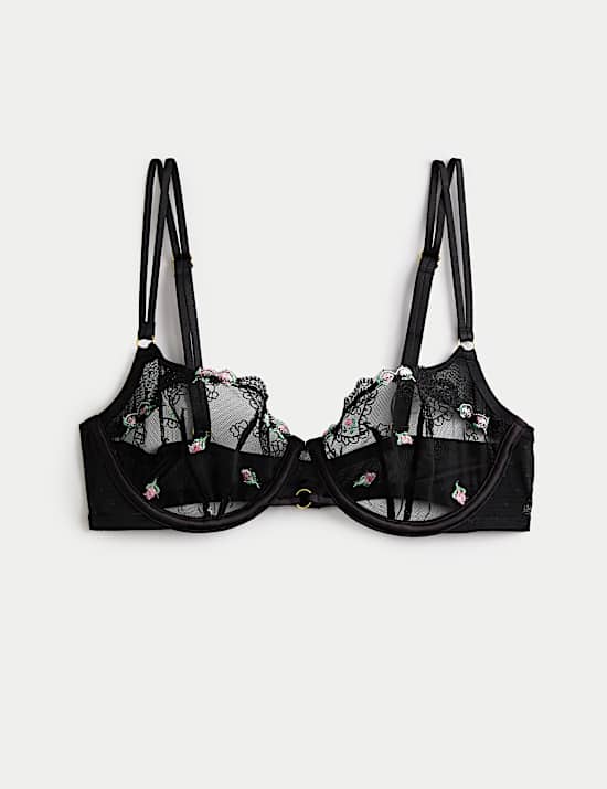 חזיית Leah רקומה עם ברזלים וחצי קאפ (מידות A-E)