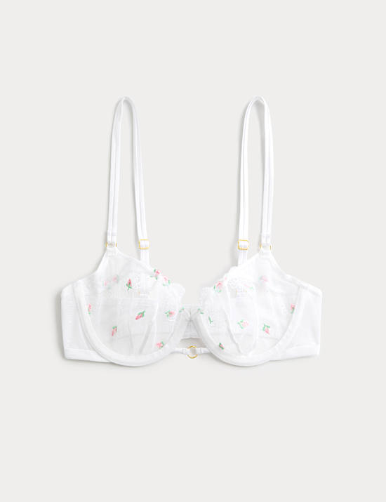 Podprsenka Leah s kosticemi, vy&scaron;&iacute;v&aacute;n&iacute;m a polovičn&iacute;mi ko&scaron;&iacute;čky (A&ndash;E)